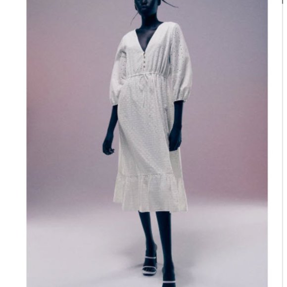 NEW WITH TAGS ZARA DRESS WITH CUTWORK EMBROIDERY - Picture 2 of 10